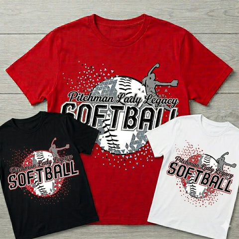 Pitchman Softball geometric tshirt